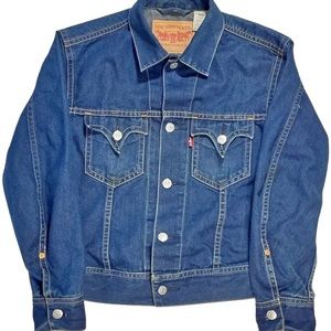 Women size M, Iconic Denim Jacket, blue wash.